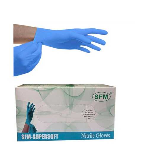 Перчатки нитриловые нестерильные SFM Hospital Products SUPERSOFT M голубые 100 пар в Ригла