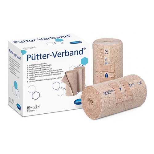Бинт Putter-verband эластичный среднерастяжимый телесный с зажимами 5 м х 10 см 2 шт. в Ригла