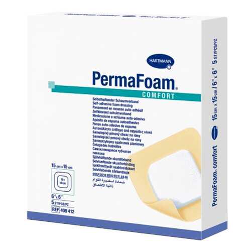 PermaFoam Comfort ПемаФом Комфорт губчатая адгезивная повязка 15 x 15 см в Ригла