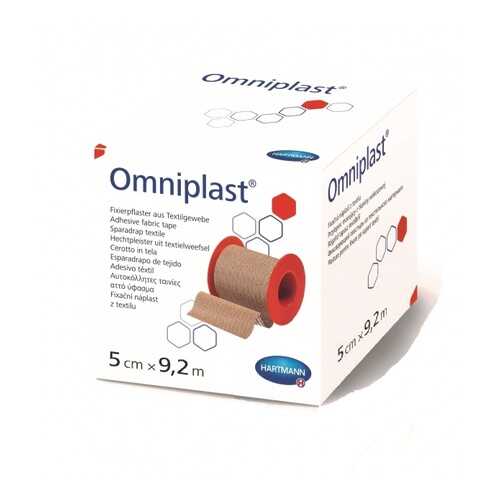 Пластырь Omniplast сильной фиксации из текстильной ткани для повязок и канюль 5 см х 9,2 м в Ригла