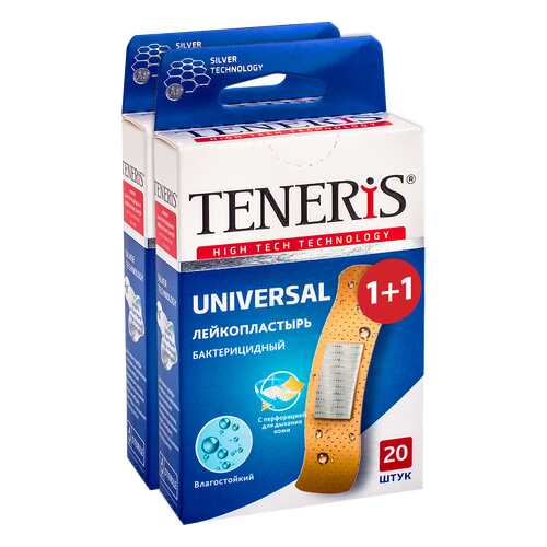 Пластыри TENERIS UNIVERSAL бактерицидные с ионами серебра 20+20 шт. в Ригла