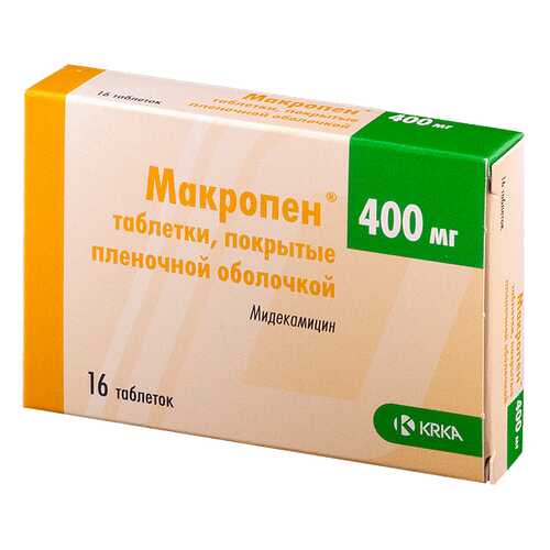Макропен табл. п.о. 400 мг. №16 в Ригла