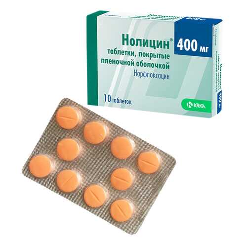 Нолицин таблетки, покрытые пленочной оболочкой 400 мг 10 шт. в Ригла