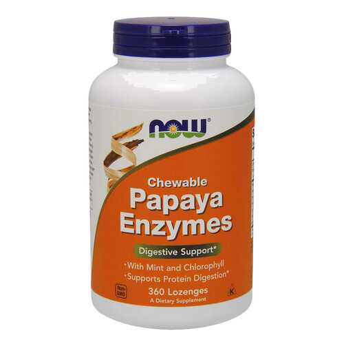 Для пищеварения NOW Papaya Enzymes папайя мята жевательные таблетки 360 шт. в Ригла