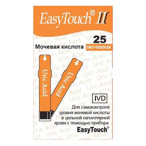 Тест-полоски EasyTouch на мочевую кислоту 25 шт. в Ригла