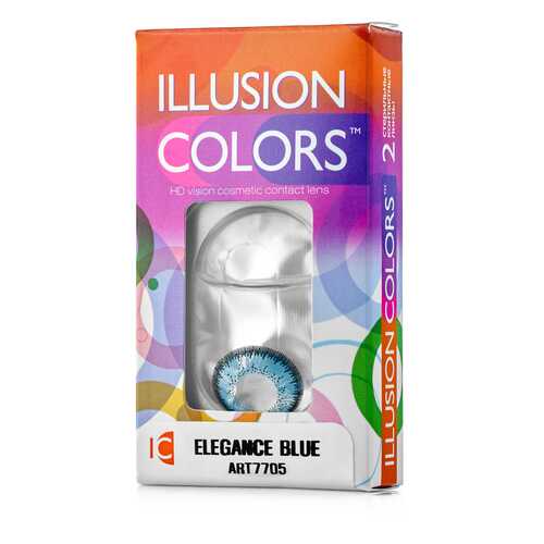 Контактные линзы ILLUSION colors Elegance 2 линзы -4.0D blue синий в Ригла