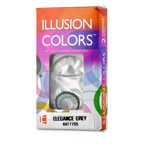 Контактные линзы ILLUSION colors Elegance 2 линзы 0.0D grey серый в Ригла