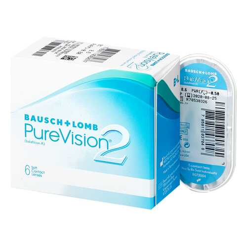 Контактные линзы PureVision 2 6 линз -0,25 в Ригла