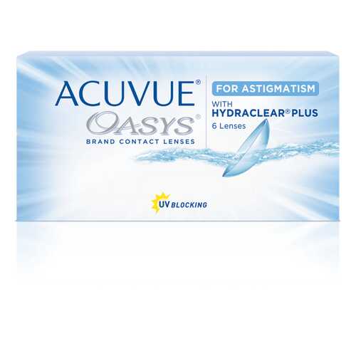 Контактные линзы Acuvue Oasys for Astigmatism with Hydraclear Plus 6 линз -0,25/-0,75/110 в Ригла